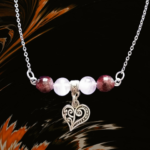 Collier grenat et quartz rose